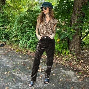 Vintage Velvet Leopard Pants